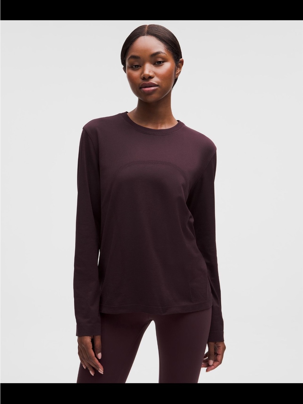 lululemon athletica Long-Sleeve Swiftly Tech Black Plum Size 8